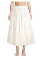 Lisa Marie Fernandez Ruffle Linen-blend A-line Peasant Skirt