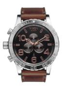 Nixon 51-30 Ip Stainless Steel & Leather Chronograph Strap Watch