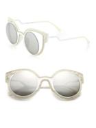 Fendi Zigzag 56mm Round Sparkle Sunglasses