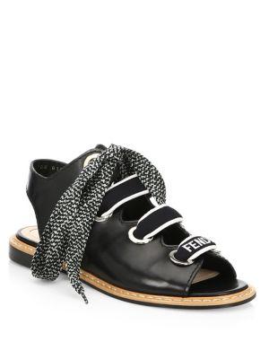 Fendi Ellettra Leather Sandals