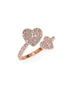 Kate Spade New York Pave Heart & 14k Rose Goldplated Ring