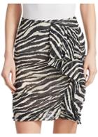 Isabel Marant Etoile Zebra Print Ruched Mini Skirt