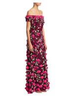 Marchesa Notte Floral Embellished Evening Gown