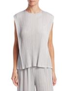 Pleats Please Issey Miyake Crewneck Mellow Pleated Top