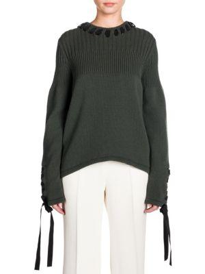 Fendi Lace-up Cashmere Sweater