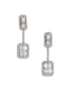 Roberto Coin Baguette Deco Diamond & 18k White Gold Drop Earrings