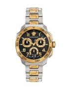Versace Dylos Chrono Two-toned Stainless Steel Bracelet Watch