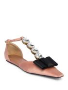 Marni Crystal T-strap Leather Flat Mary Janes