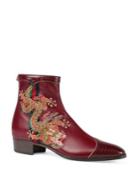 Gucci Plata Dragon Leather Boots