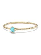 David Yurman Chatelaine Diamond & Turquoise Cabled 18k Gold Bracelet