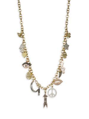 Sydney Evan Multicolor Diamond Mini Charm Necklace
