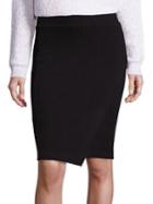 Splendid Rib-knit Crossover Front Skirt