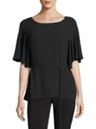 Josie Natori Flutter Sleeve Top