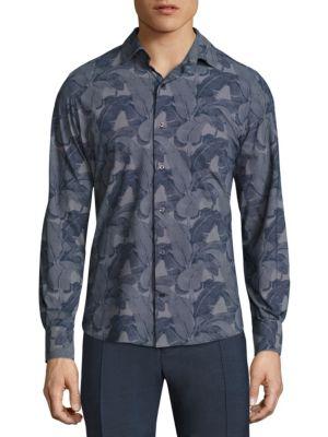 Saks Fifth Avenue X Traiano Leaf Printed Woven Shirt
