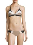 Pilyq Colorblock Triangle Bikini Top