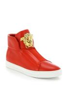 Versace First Idol Leather High-top Sneakers