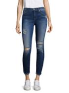 7 For All Mankind Ankle Skinny Ripped Jeans