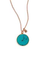 Ginette Ny Wise Ever Turquoise & 18k Rose Gold Pendant Necklace