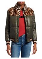 Mother Faux Fur Puffer Bomber Jacket