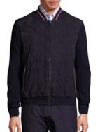 Salvatore Ferragamo Knitted Wool & Suede Quilted Bomber