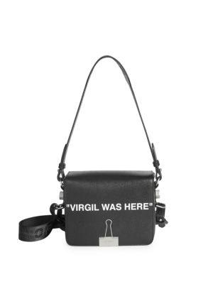 Off-white Virgil Was Here Leather Shoulder Bag