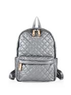 Mz Wallace Oxford Metro Quilted Metallic Nylon Backpack
