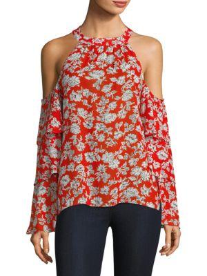 Red Haute Tiered Floral-print Top