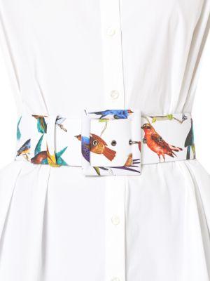 Carolina Herrera Bird-print Buckled Belt