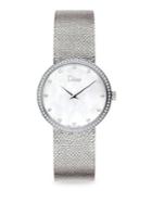 Dior La D De Dior Diamond & Metallic Leather Watch