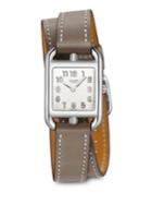 Hermes Watches Cape Cod Stainless Steel & Leather Double-wrap Watch