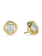David Yurman Infinity Earrings With Diamonds In Gold