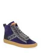 Bally Hekem Stitched Suede High-top Sneakers