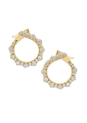 Pleve Integre 18k Yellow Gold & Diamond Hoop Earrings