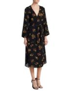 A.l.c. Wilma Floral Silk Kimono Midi Dress