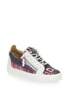 Giuseppe Zanotti Snake-embossed Leather Low-top Sneakers