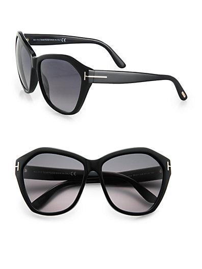 Tom Ford Eyewear Angelina Oversized Acetate Sunglasses
