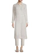 Eileen Fisher Semi-sheer Knit Shirt Dress