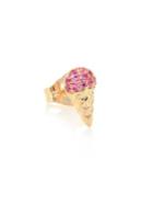 Sydney Evan Small Ice Cream Cone Pink Sapphire & 14k Yellow Gold Single Stud Earring