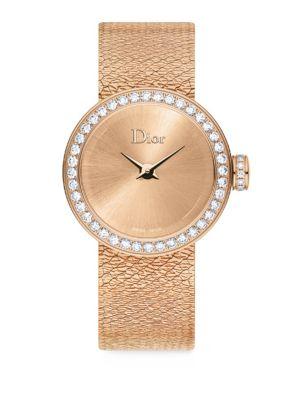 Dior La D De Dior Diamond & 18k Pink Gold Bracelet Watch