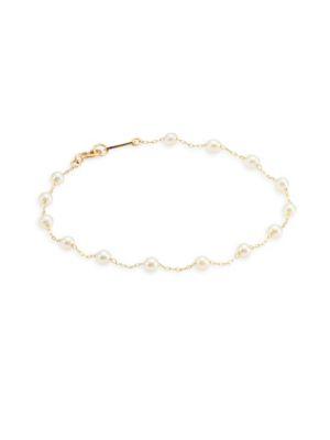 Mizuki 14k Gold & Pearl Station Bracelet