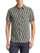Madison Supply Short-sleeve Checkered Cotton Button-down Shirt