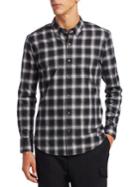 Solid Homme Plaid Casual Button-down Shirt
