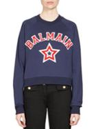 Balmain Baseball Logo Cotton Sweatshirt