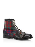 Gucci Queercore Plaid Leather Boots