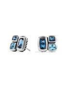 David Yurman Confetti Earrings With Blue Topaz And Hampton Blue Topaz