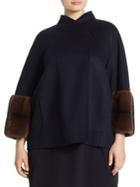 Marina Rinaldi, Plus Size Nilo Virgin Wool & Mink Fur Coat
