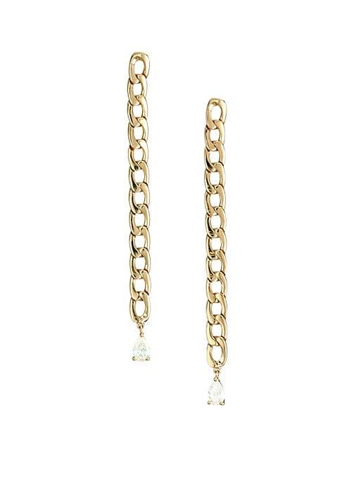 Anita Ko 18k Rose Gold & Diamond Chain Drop Earrings