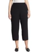 Eileen Fisher, Plus Size System Cropped Straight-leg Silk Georgette Pants