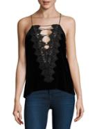 Cami Nyc Charlie Lace-up Velvet Camisole