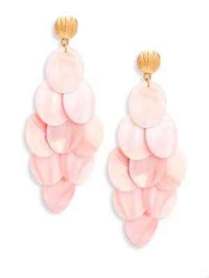 Nest Statement Pink Mother-of-pearl Chandelier Earrings